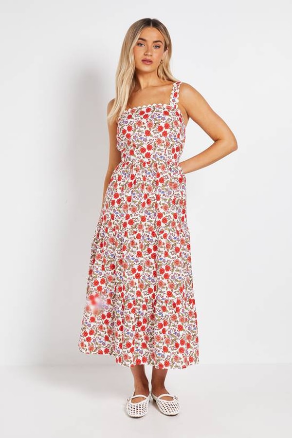 Dorothy Perkins Ric Rac Trim Printed Poplin Midi Dress Review