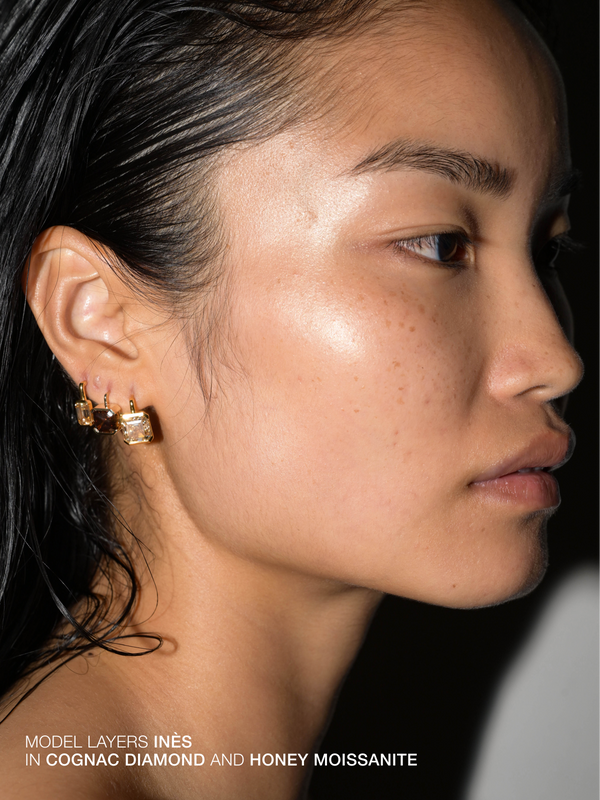 Dorsey 14K in&egrave;s Emerald-Cut Earrings in Lab Cognac Diamond Review