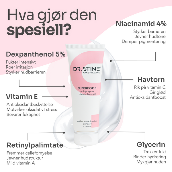 Dr.Stine Ankerstjerne SUPERFOOD multipurpose vitamin face gel Anmeldelse