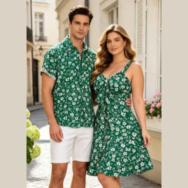 Dresslily Hawaii Vacation Couple Outfit Ditsy Floral Print Review