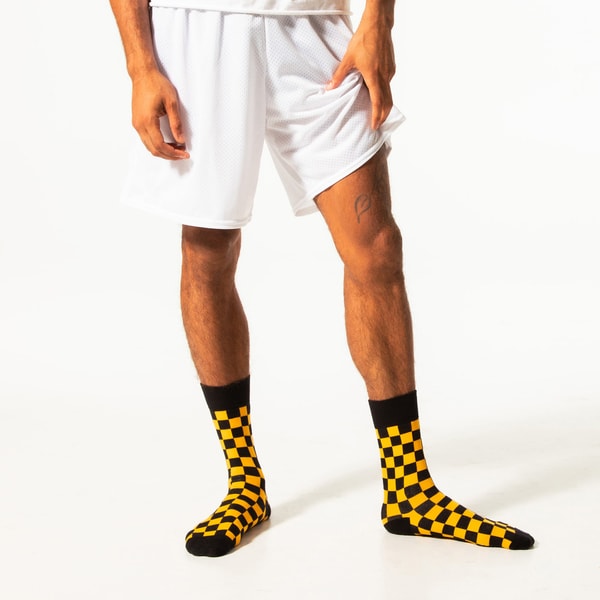 Dude. Your Team Socks. Black + Gold Checkered Socks Review