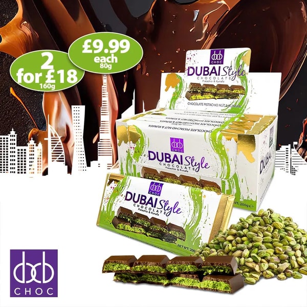 DXB CHOC Dubai Style Milk Chocolate Bar Reviews