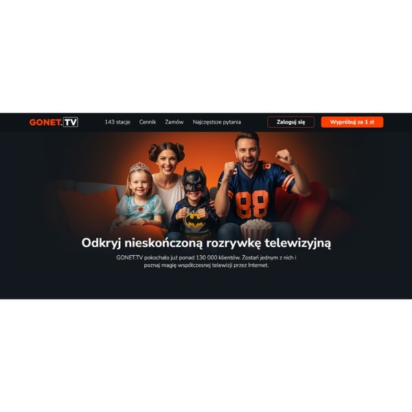 Działanie usług GONET.TV