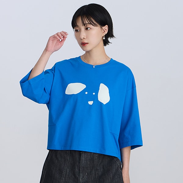 E-WEAR 微笑的汪印花五分袖上衣 评测
