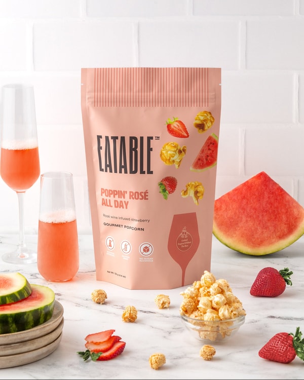 EATABLE Poppin' Ros&eacute; All Day (125g) Wine Infused Caramel Popcorn Reviews