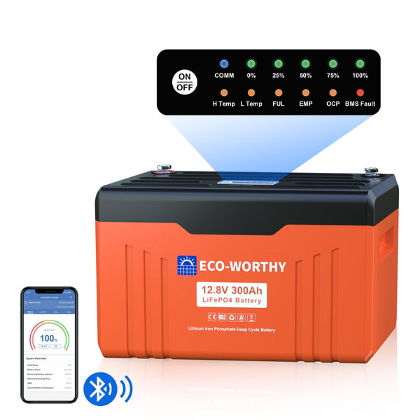 ECO-WORTHY 12V 300Ah LiFePO4 Batterie Bewertung