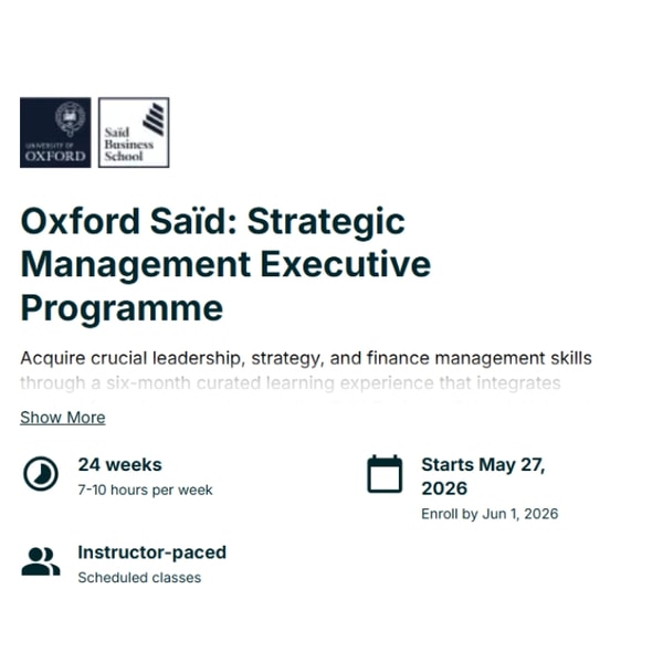 edX Oxford Sa&iuml;d Strategic Management Executive Review