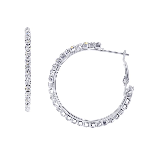 eJools #14982 1 3/8" Rhinestone Hoop Earrings Reviews
