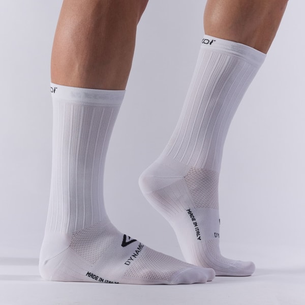 EKOI Calcetines de ciclismo EKOI Perf DYNAMIC LINE 18 cm Blancos Rese&ntilde;a