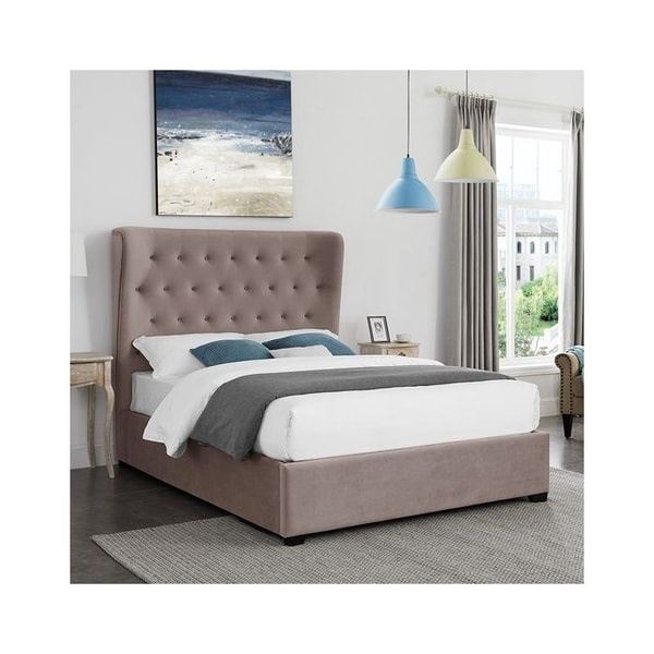 Elegant Furniture Belgravia Fabric Upholstered Double Bed Cappuccino Review