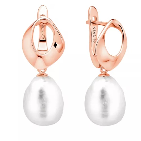 Perlenklassiker Gaura Pearls Perlenohrringe - Kasumi like-Perle, 11 mm, wei&szlig;, 585 Ros&eacute;gold plattiert Review