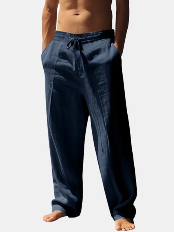 Eleven Oasis Men's Relaxed Linen Wide Leg Pants Reviews