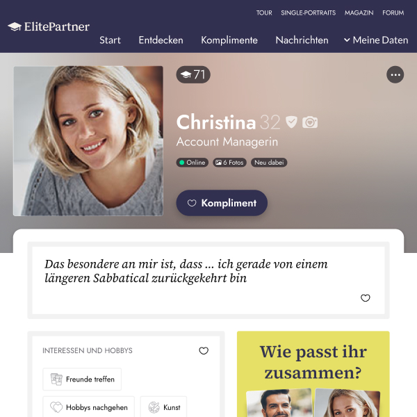 ElitePartner Premium Mitgliedschaft Bewertungen