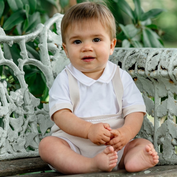 Emile et Rose Lowe Baby Boys Stone Mock Braces Romper Review