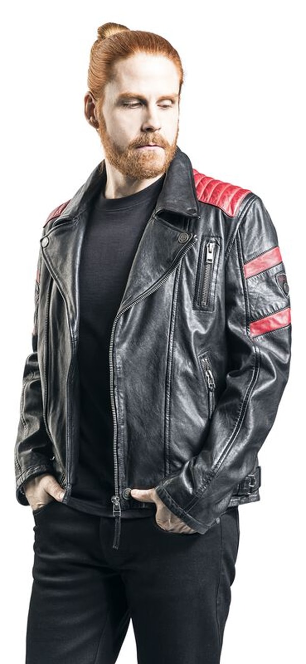 Schwarz/Rote Biker Lederjacke Bewertungen
