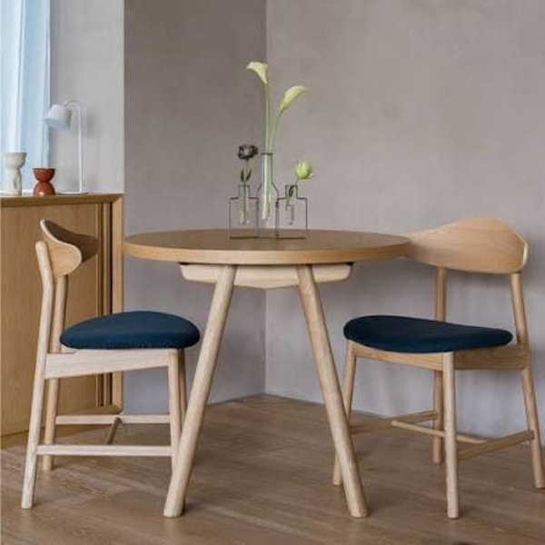 Enen KUUM Round Table Veneer 2-Seater Dining Set A (3-Piece Set) レビュー