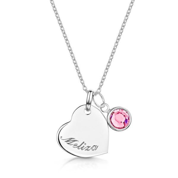 Engravers Guild Swarovski Birthstone Heart Necklace - Silver Review