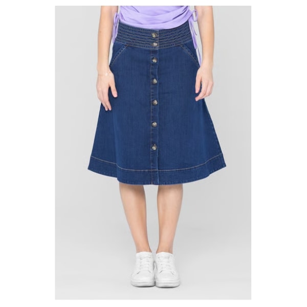 Enorsia Deep Blue A-Line Midi Skirt Review