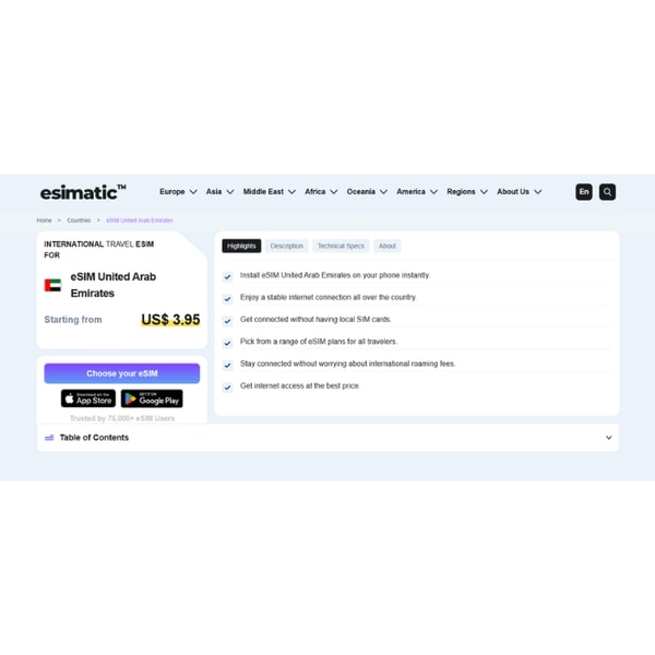 Esimatic eSIM UAE Review