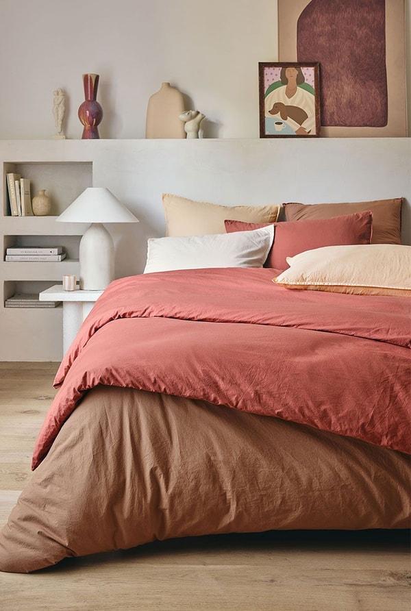 Essix Home Parure en percale de coton lav&eacute;e D&eacute;licate Avis