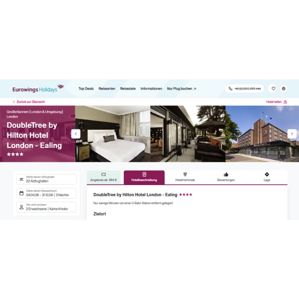 Eurowings Holidays DoubleTree by Hilton London Bewertung