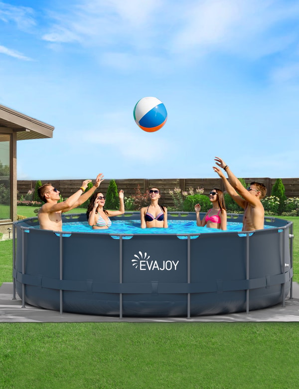 EVAJOY 16ft x 48in Metal Frame Swimming Pool Set Review