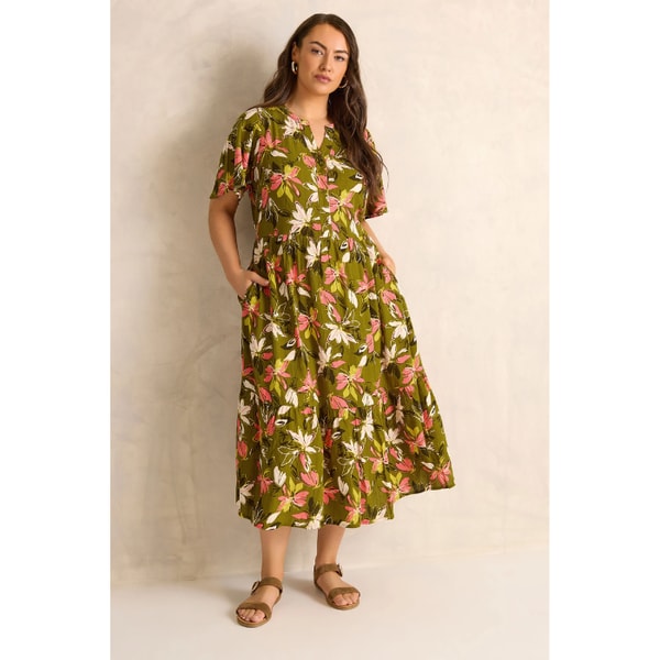 Evans Curve Green Floral Tiered Dress Review
