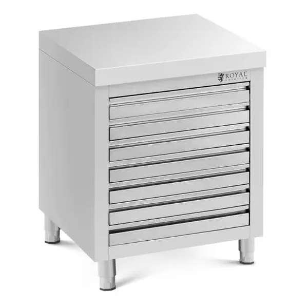 Expondo Meuble bas en inox - 70 x 50 cm - 7 tiroirs pour p&acirc;tons de pizza Avis