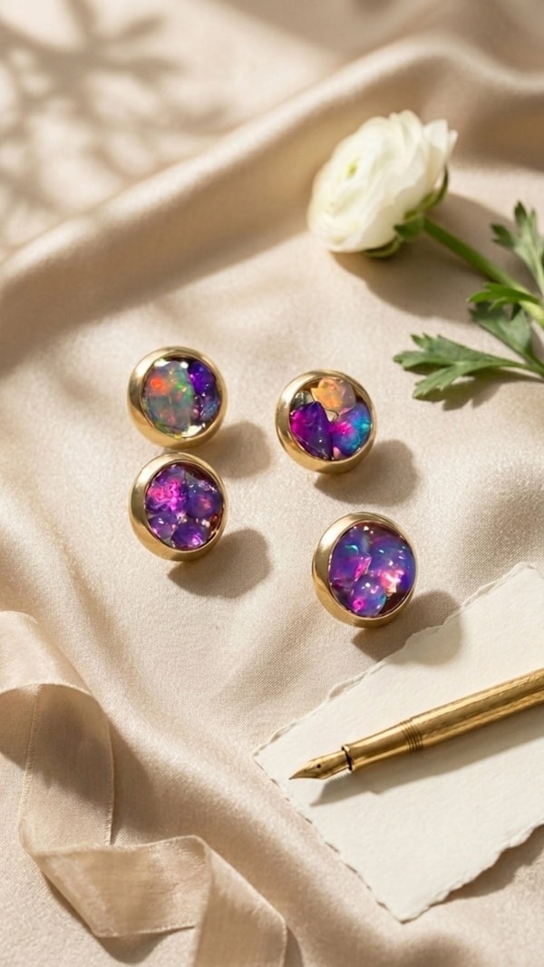 Extrinsic Beauty Ethiopian Purple Opal Stud earrings Review