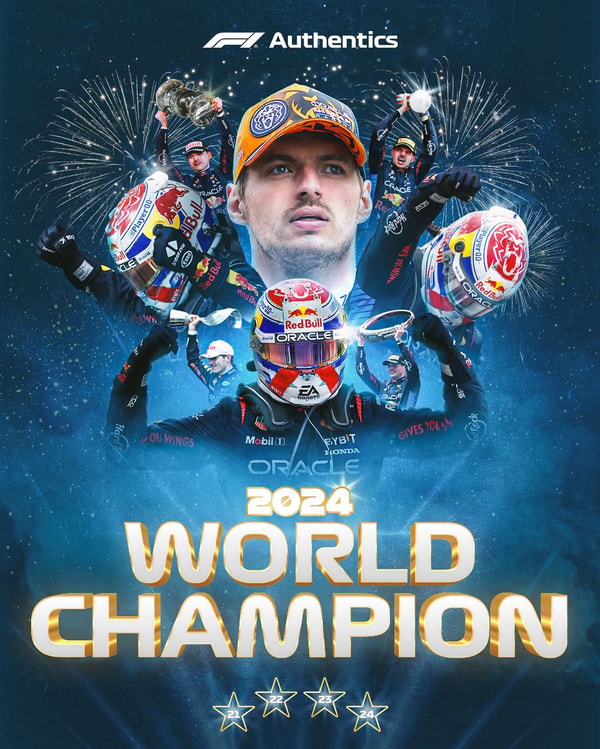 F1 Authentics Max Verstappen 2024 'World Champion' Oracle Red Bull Racing Framed Artwork Review