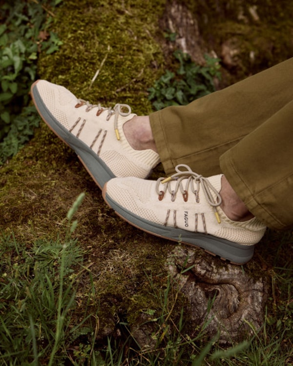 FAGUO Baskets blanc et kaki tencel HEARTWOOD Avis