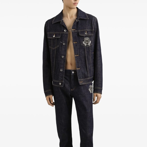 Farfetch Dolce & Gabbana logo-appliqu&eacute; denim jacket Review