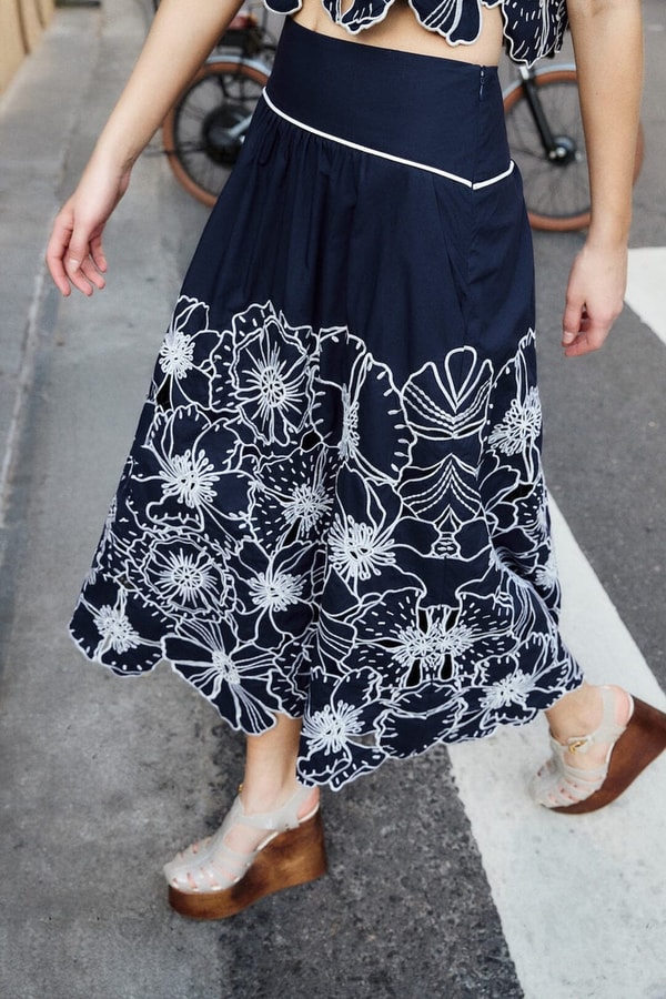 FARM Rio Blue Flowers Richelieu Skirt Reviews