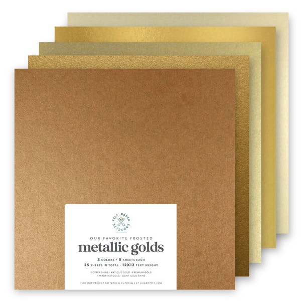 Felt Paper Scissors Metallic Golds Craft Paper Pack Review