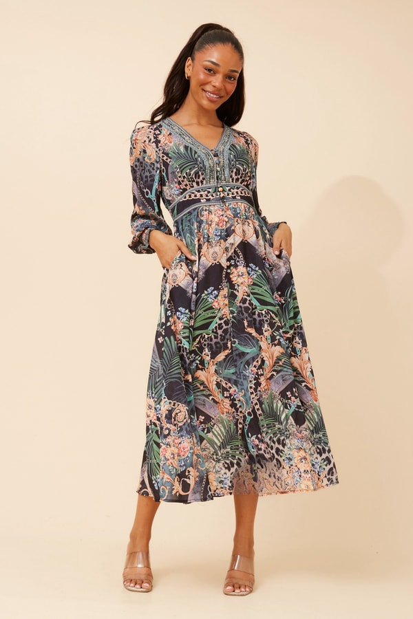 FEMME Connection Bina Arabesque Print Midi Dress Reviews