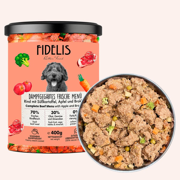 Fidelis B&oelig;uf &agrave; la patate douce, pomme et brocoli (en bocal) Avis