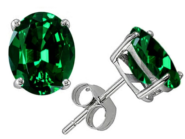 Finejewelers Star K Oval 8x6mm Simulated Emerald Earrings Studs Review
