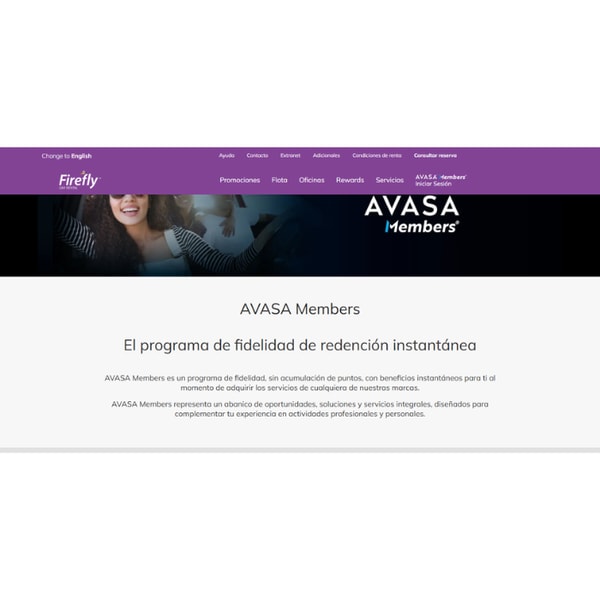 Firefly Car Rental AVASA Members Rese&ntilde;a