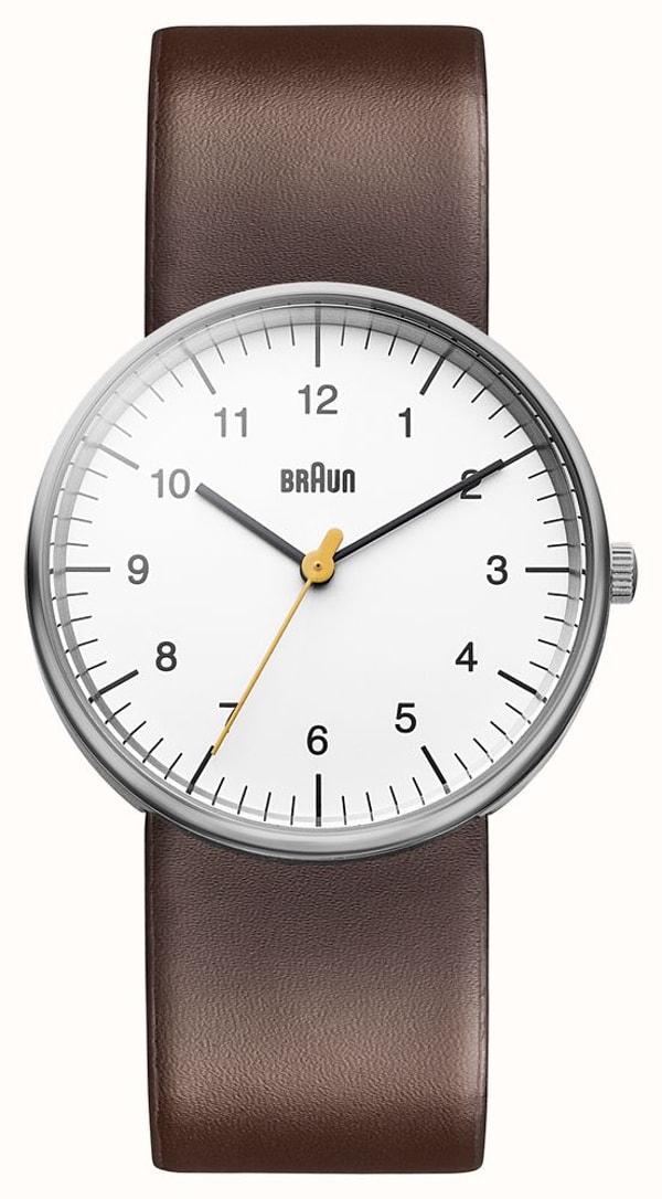Braun Men's White Dial Brown Leather Strap Watch 评测