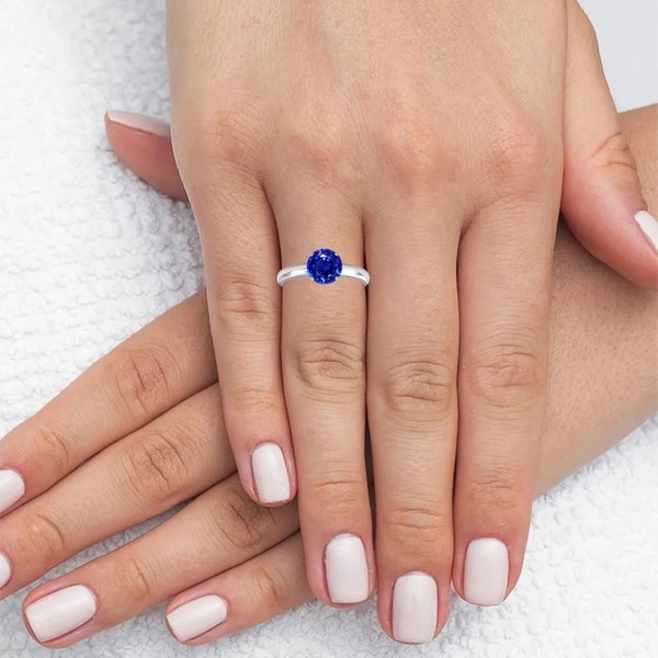 GemsNY Natural Blue Sapphire Round Traditional Solitaire Ring Review