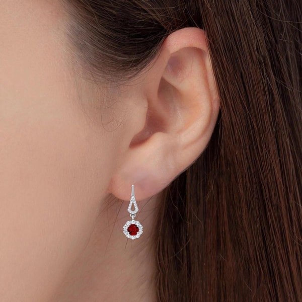 GemsNY Natural Ruby Round Shape Dangling Earrings Review