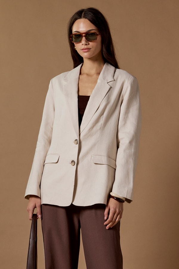 Flo & Frankie Pillar Cream Linen 2 Button Blazer Review