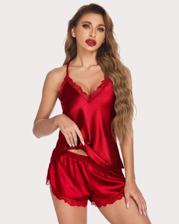 AVIDLOVE Floral Satin Cami Shorts Pajamas Set Reviews
