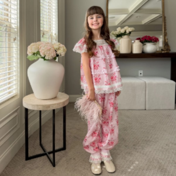 Petite Maison Kids Amelia Pink Flower Print Pants Review