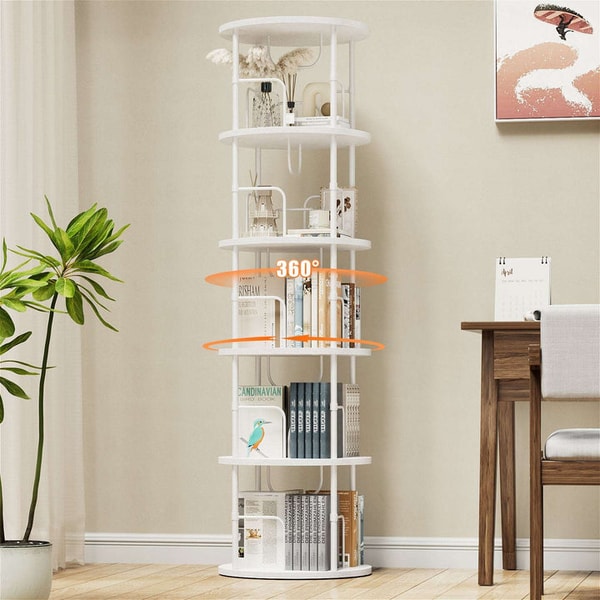 Flycity White Rotating Bookshelf Review