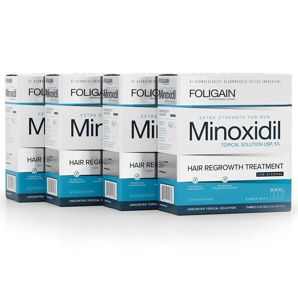 FOLIGAIN Low Alcohol Minoxidil 5% Hair Regrowth Treatment For Men 12 Month Supply Review