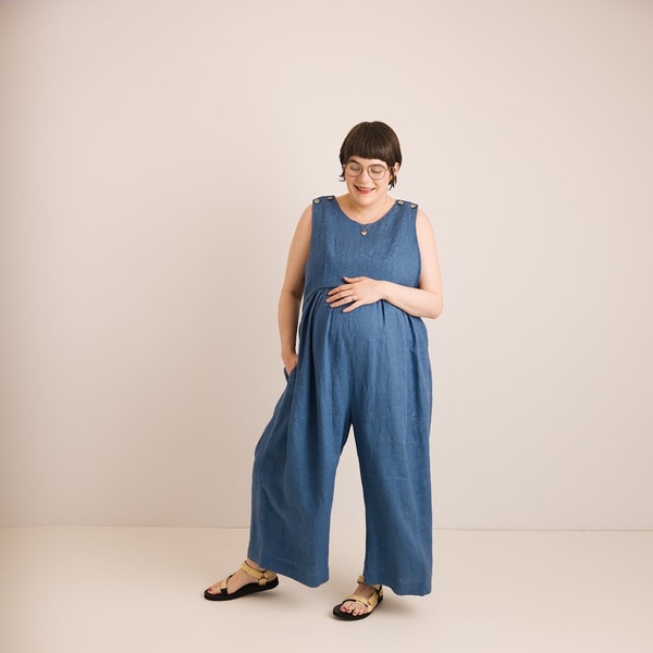 For The Creators Nursing & Maternity Jumpsuit - Ada - Aegean Blue Review