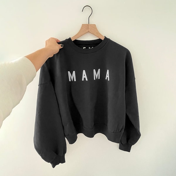 Ford and Wyatt WOMENS MAMA OVERSIZED SWEATSHIRT - FADED BLACK Review