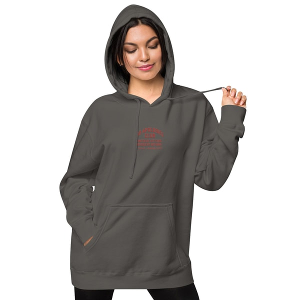 Fred Jo Clothing No Apologies Club pigment-dyed hoodie Review