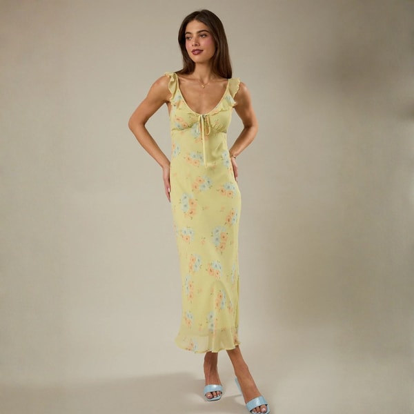 Frenzy Clothings Ivory Bloom Midi Dress Reviews